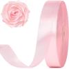 image:image100 Yards 1 Inch Baby Pink Satin Ribbon Solid Fabric Ribbon Roll for Flower Bouquet Gift Wrapping Roses Making Handmade CraftsBaby Pink