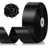 1-1/2 Inch 100 Yards Baby Pink Satin Ribbon, Solid Fabric Ribbon Roll for Flower Bouquet, Gift Wrapping, Roses Making, Handmade Crafts(Black)