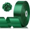 1-1/2 Inch 100 Yards Baby Pink Satin Ribbon, Solid Fabric Ribbon Roll for Flower Bouquet, Gift Wrapping, Roses Making, Handmade Crafts(Dark Green)