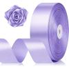 1-1/2 Inch 100 Yards Baby Pink Satin Ribbon, Solid Fabric Ribbon Roll for Flower Bouquet, Gift Wrapping, Roses Making, Handmade Crafts(Lavender)