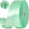 1-1/2 Inch 100 Yards Baby Pink Satin Ribbon, Solid Fabric Ribbon Roll for Flower Bouquet, Gift Wrapping, Roses Making, Handmade Crafts(Mint Green)