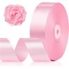 1-1/2 Inch 100 Yards Baby Pink Satin Ribbon, Solid Fabric Ribbon Roll for Flower Bouquet, Gift Wrapping, Roses Making, Handmade Crafts(Pink)
