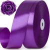 1-1/2 Inch 100 Yards Baby Pink Satin Ribbon, Solid Fabric Ribbon Roll for Flower Bouquet, Gift Wrapping, Roses Making, Handmade Crafts(Purple)