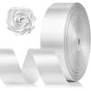 1-1/2 Inch 100 Yards Baby Pink Satin Ribbon, Solid Fabric Ribbon Roll for Flower Bouquet, Gift Wrapping, Roses Making, Handmade Crafts(Sliver)