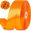 1-1/2 Inch 100 Yards Baby Pink Satin Ribbon, Solid Fabric Ribbon Roll for Flower Bouquet, Gift Wrapping, Roses Making, Handmade Crafts(Torrid Orange)