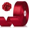 1-1/2 Inch 100 Yards Baby Pink Satin Ribbon, Solid Fabric Ribbon Roll for Flower Bouquet, Gift Wrapping, Roses Making, Handmade Crafts(Wine Red)