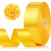 1-1/2 Inch 100 Yards Baby Pink Satin Ribbon, Solid Fabric Ribbon Roll for Flower Bouquet, Gift Wrapping, Roses Making, Handmade Crafts(Yellow)