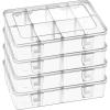 2 Pack 8 Grids Bead Organizer and Storage, Plastic Organizer Box with Removable Dividers and Labels for Jewelry Crafts Small Parts Electronics Tackle Boxes (2)(4)