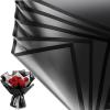 Jutieuo 20 Sheets Pink Flower Wrapping Paper, Waterproof Translucent Korean Floral Paper for Flower Bouquet Wraps Gift Packaging Florist Supplies (22.8 x 22.8 inch)(Black Black Edge)