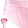 Jutieuo 20 Sheets Pink Flower Wrapping Paper, Waterproof Translucent Korean Floral Paper for Flower Bouquet Wraps Gift Packaging Florist Supplies (22.8 x 22.8 inch)(Light Pink Pink Edge)