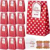 Jutieuo 30 PCS Valentine’s Day Gift Bags with Cards, Cute Polka Dots Red Valentine Paper Treat Bags Classroom Gift Goodie Bag for Valentines Party Favors(Red & White Polka Dot)