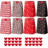 Jutieuo 30 PCS Valentine’s Day Gift Bags with Cards, Cute Polka Dots Red Valentine Paper Treat Bags Classroom Gift Goodie Bag for Valentines Party Favors(Black & Red Heart)