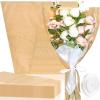Jutieuo 50 Pcs Flower Bags for Bouquet, Flower Wrapping Kraft Paper Floral Sleeve Bouquet Bags with Ribbons for Florist Supplies Wedding Birthday Mother’s Day, 14×22 Inches