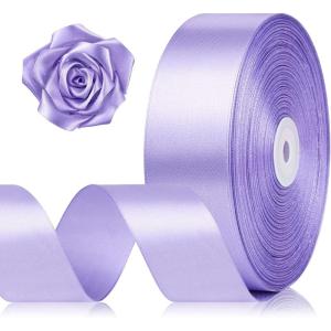 1-1/2 Inch 100 Yards Baby Pink Satin Ribbon, Solid Fabric Ribbon Roll for Flower Bouquet, Gift Wrapping, Roses Making, Handmade Crafts(Lavender)