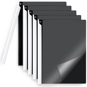 5PCS Clear Report Covers with Swing Clip, Professional Clear Front Presentation Folders Resume Folder, 30 Sheets Capacity A4 Size File Document Organizer, No Punch Needed(Black-5pack)