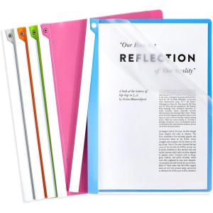 5PCS Clear Report Covers with Swing Clip, Professional Clear Front Presentation Folders Resume Folder, 30 Sheets Capacity A4 Size File Document Organizer, No Punch Needed(Blue  White  Green  Orange  Pink)