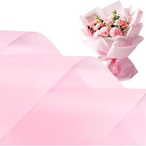 Jutieuo 20 Sheets Pink Flower Wrapping Paper, Waterproof Translucent Korean Floral Paper for Flower Bouquet Wraps Gift Packaging Florist Supplies (22.8 x 22.8 inch)(Barbie Pink)
