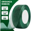 1-1/2 Inch Dark Green Sheer Organza Ribbon for Bow Making, Gift Wrapping, Christmas Decoration, 50 Yards/Roll