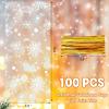 Jutieuo Christmas Snowflake Cellophane Treat Bags, 100PCS Winter Candy Goodie Cookie Bags Plastic with Twist Ties for Xmas Wonderland Holiday Party Supplies (White)(White)