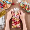 Jutieuo Christmas Snowflake Cellophane Treat Bags, 100PCS Winter Candy Goodie Cookie Bags Plastic with Twist Ties for Xmas Wonderland Holiday Party Supplies (White)(White)