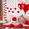 Valentines Day Decoration Set, Heart XO Garlands Hanging Heart Swirls BE MINE Banner Hearts Balloons Red Rose Petals Decor for Home Classroom Office Wedding Party