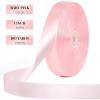 100 Yards 1 Inch Rose Gold Satin Ribbon, Solid Craft Fabric Ribbon for Christmas Gift Wrapping, Bows Making, Flower Bouquet, Wedding Party Decoration(Baby Pink)