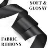 100 Yards 1 Inch Rose Gold Satin Ribbon, Solid Craft Fabric Ribbon for Christmas Gift Wrapping, Bows Making, Flower Bouquet, Wedding Party Decoration(Black)