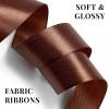 100 Yards 1 Inch Rose Gold Satin Ribbon, Solid Craft Fabric Ribbon for Christmas Gift Wrapping, Bows Making, Flower Bouquet, Wedding Party Decoration(Brown)