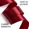 100 Yards 1 Inch Rose Gold Satin Ribbon, Solid Craft Fabric Ribbon for Christmas Gift Wrapping, Bows Making, Flower Bouquet, Wedding Party Decoration(Burgundy)