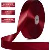 100 Yards 1 Inch Rose Gold Satin Ribbon, Solid Craft Fabric Ribbon for Christmas Gift Wrapping, Bows Making, Flower Bouquet, Wedding Party Decoration(Burgundy)