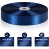 100 Yards 1 Inch Rose Gold Satin Ribbon, Solid Craft Fabric Ribbon for Christmas Gift Wrapping, Bows Making, Flower Bouquet, Wedding Party Decoration(Navy Blue)