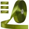 100 Yards 1 Inch Rose Gold Satin Ribbon, Solid Craft Fabric Ribbon for Christmas Gift Wrapping, Bows Making, Flower Bouquet, Wedding Party Decoration(Olive Green)