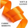 100 Yards 1 Inch Rose Gold Satin Ribbon, Solid Craft Fabric Ribbon for Christmas Gift Wrapping, Bows Making, Flower Bouquet, Wedding Party Decoration(Orange)