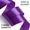 100 Yards 1 Inch Rose Gold Satin Ribbon, Solid Craft Fabric Ribbon for Christmas Gift Wrapping, Bows Making, Flower Bouquet, Wedding Party Decoration(Purple)