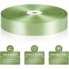 100 Yards 1 Inch Rose Gold Satin Ribbon, Solid Craft Fabric Ribbon for Christmas Gift Wrapping, Bows Making, Flower Bouquet, Wedding Party Decoration(Sage Green)