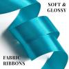 100 Yards 1 Inch Rose Gold Satin Ribbon, Solid Craft Fabric Ribbon for Christmas Gift Wrapping, Bows Making, Flower Bouquet, Wedding Party Decoration(Teal Blue)