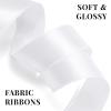 100 Yards 1 Inch Rose Gold Satin Ribbon, Solid Craft Fabric Ribbon for Christmas Gift Wrapping, Bows Making, Flower Bouquet, Wedding Party Decoration(White)