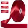 100 Yards 1 Inch Rose Gold Satin Ribbon, Solid Craft Fabric Ribbon for Christmas Gift Wrapping, Bows Making, Flower Bouquet, Wedding Party Decoration(Wine Red)
