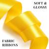 100 Yards 1 Inch Rose Gold Satin Ribbon, Solid Craft Fabric Ribbon for Christmas Gift Wrapping, Bows Making, Flower Bouquet, Wedding Party Decoration(Yellow)
