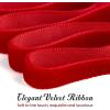 40 Yards Red Chrismas Velvet Ribbon 3/8 Inch for Gift Wrapping, Christmas Tree Bows Door Garland Decor Vintage Wreath Bow Making(Red)