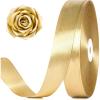 100 Yards 1 Inch Rose Gold Satin Ribbon, Solid Craft Fabric Ribbon for Christmas Gift Wrapping, Bows Making, Flower Bouquet, Wedding Party Decoration(Champagne Gold)