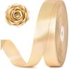 100 Yards 1 Inch Rose Gold Satin Ribbon, Solid Craft Fabric Ribbon for Christmas Gift Wrapping, Bows Making, Flower Bouquet, Wedding Party Decoration(Champagne)
