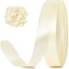100 Yards 1 Inch Rose Gold Satin Ribbon, Solid Craft Fabric Ribbon for Christmas Gift Wrapping, Bows Making, Flower Bouquet, Wedding Party Decoration(Ivory)