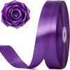 100 Yards 1 Inch Rose Gold Satin Ribbon, Solid Craft Fabric Ribbon for Christmas Gift Wrapping, Bows Making, Flower Bouquet, Wedding Party Decoration(Purple)