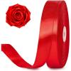 100 Yards 1 Inch Rose Gold Satin Ribbon, Solid Craft Fabric Ribbon for Christmas Gift Wrapping, Bows Making, Flower Bouquet, Wedding Party Decoration(Red)