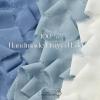 9 Colors Chiffon Ribbon 1” x 27 Yds Handmade Fringe Chiffon Silk Ribbon for Gift Wrapping Wedding Invitations Bridal Bouquets Crafts Home Decor(Dusty Blue/Off White)