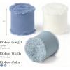9 Colors Chiffon Ribbon 1” x 27 Yds Handmade Fringe Chiffon Silk Ribbon for Gift Wrapping Wedding Invitations Bridal Bouquets Crafts Home Decor(Dusty Blue/Off White)