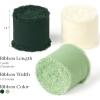 9 Colors Chiffon Ribbon 1” x 27 Yds Handmade Fringe Chiffon Silk Ribbon for Gift Wrapping Wedding Invitations Bridal Bouquets Crafts Home Decor(Forest Green/Ivory/Sage Green)