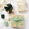 9 Colors Chiffon Ribbon 1” x 27 Yds Handmade Fringe Chiffon Silk Ribbon for Gift Wrapping Wedding Invitations Bridal Bouquets Crafts Home Decor(Forest Green/Ivory/Sage Green)