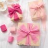 9 Colors Chiffon Ribbon 1” x 27 Yds Handmade Fringe Chiffon Silk Ribbon for Gift Wrapping Wedding Invitations Bridal Bouquets Crafts Home Decor(Hot Pink/Blush Pink/Bright Pink)